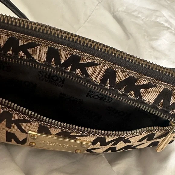 Michael Kors Black and Brown Logo Wristlet - Picture 8 of 8